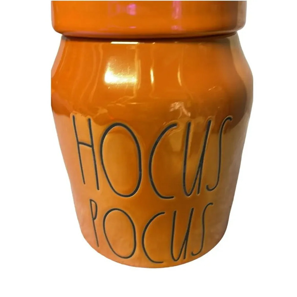 Rae Dunn 2021 Halloween Hocus‎ Pocus Small Orange Iridescent Canister - Picture 2 of 6